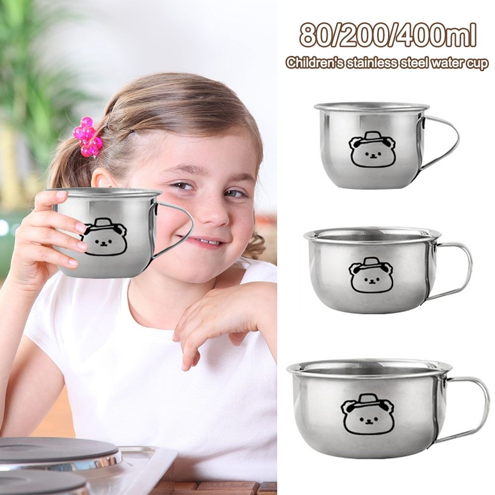 Coffee Tea Cup - 80/200/400ML Kinder-Wasserbecher mit Bären-Design, Edelstahl-Tee- und
