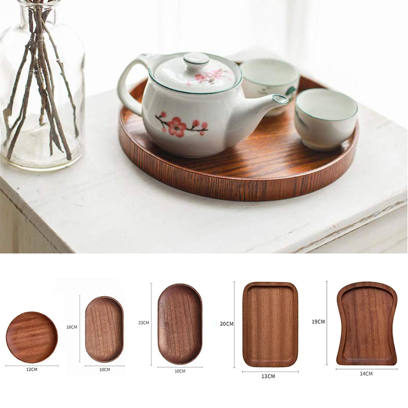 Coffee Tea Japan - Nussbaum-Holztablett Ins Wind Kleiner Holzteller Japanischer