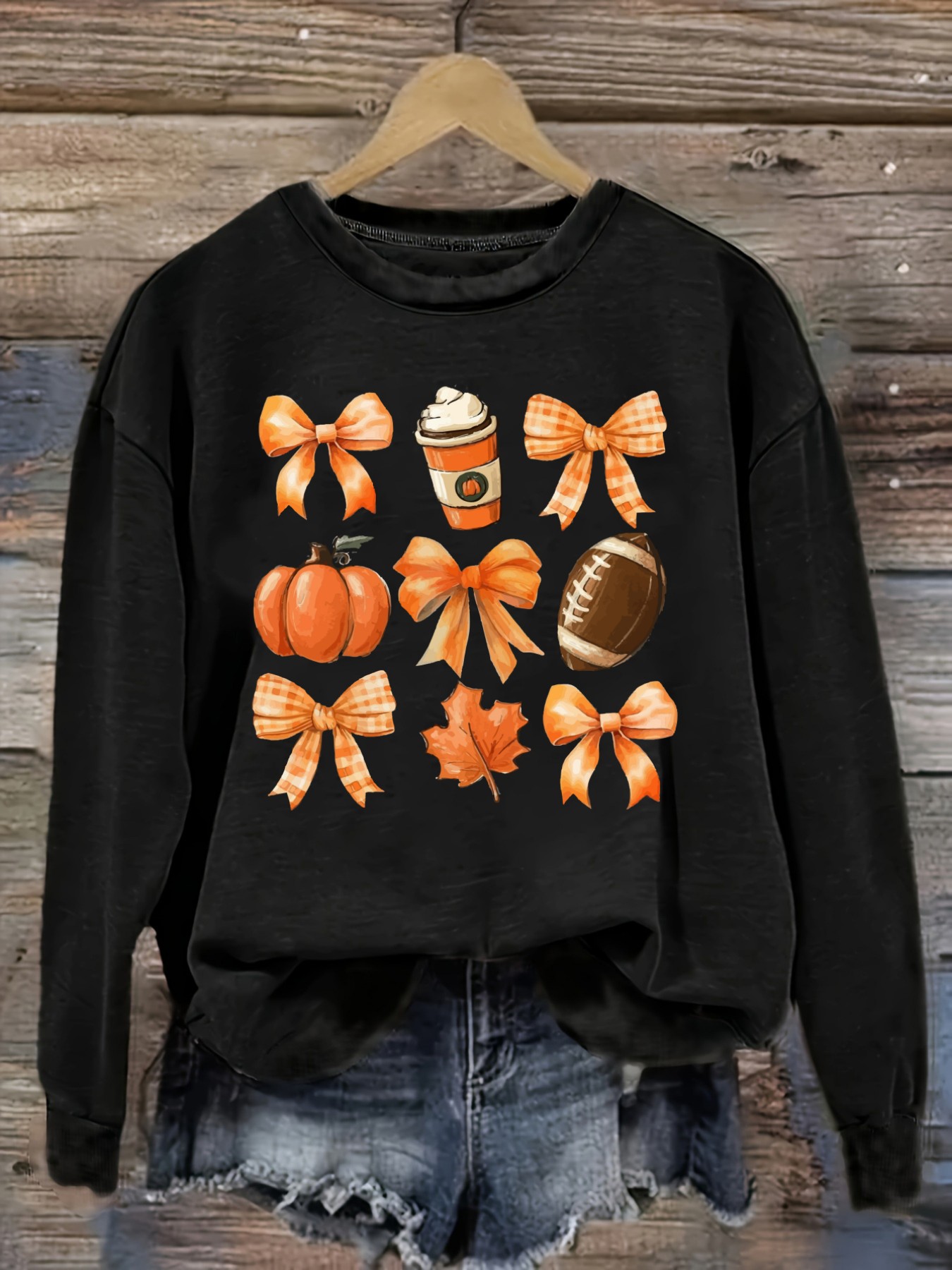 Coffee & Tea Restaurant - Damen-Freizeit-T-Shirt mit langen Ärmeln und Rundhalsausschnitt,