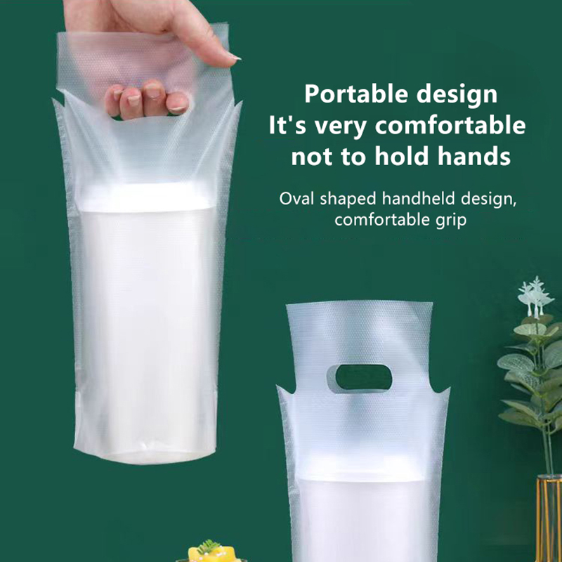 Coffee Tea Cup - 100 Stück Einweg-Getränkebeutel aus Kunststoff, Kaffee-Mitnahmebeutel,
