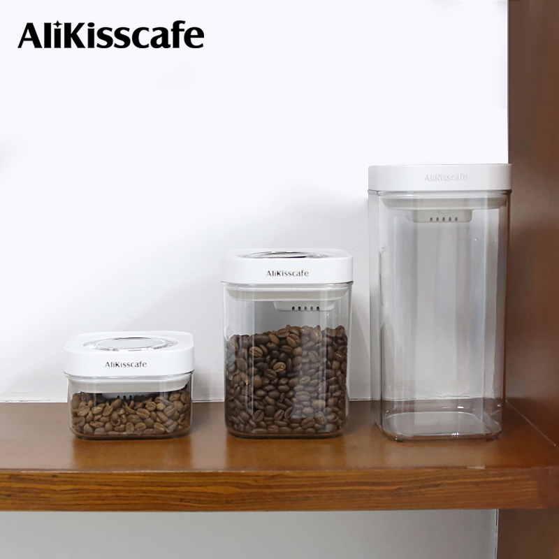 Coffee Tea Machine - AliKisscafe Kaffeebohnen-Aufbewahrungsbehälter, vakuumversiegeltes Tankglas, Teedosen, Espressomaschine,