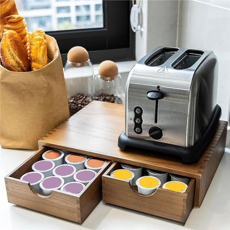 TFTP-Holz-Kaffeepad-Aufbewahru – Coffee Tea Organizer Bewertung und Preis