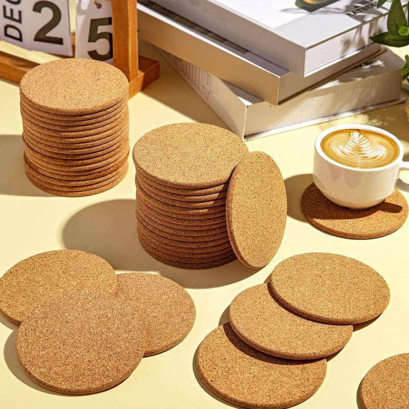 Natürliche runde Korkuntersetz – Coffee Tea Stand Bewertung und Preis