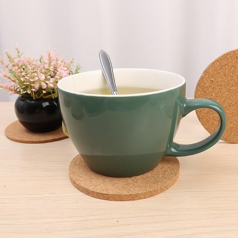 Natürliche runde Korkuntersetz – Coffee Tea Stand Bewertung und Preis