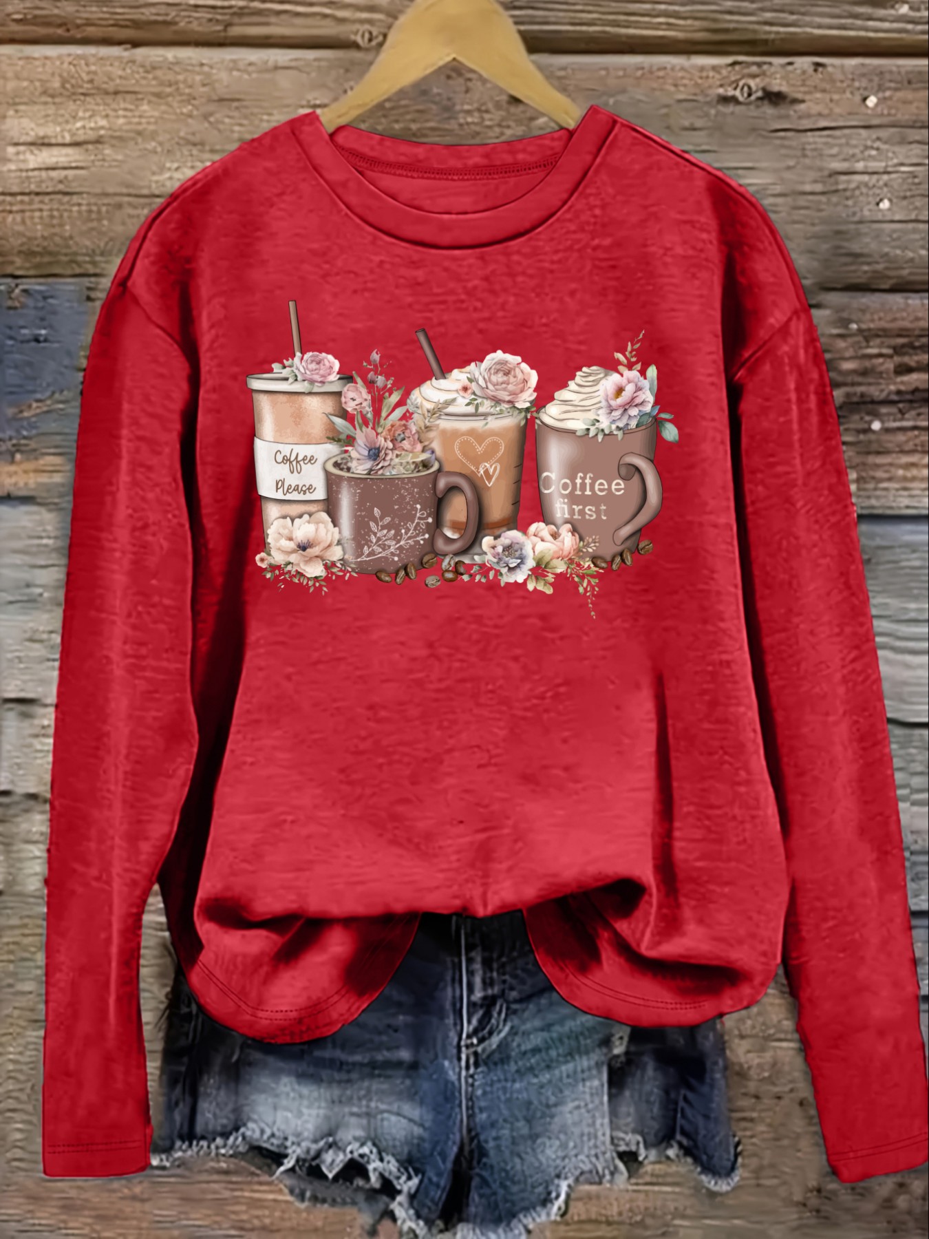 Damen-Freizeit-T-Shirt mit lan – Coffee & Tea Restaurant Bewertung und Preis