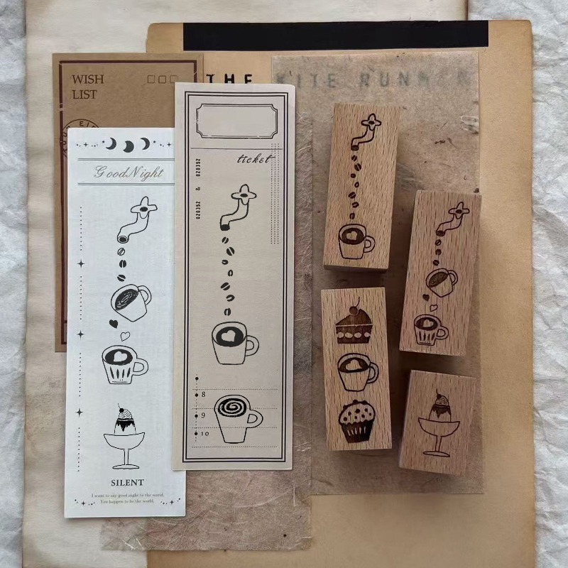 Vintage Holzstempel mit Kaffee – Coffee Tea Photos Bewertung und Preis