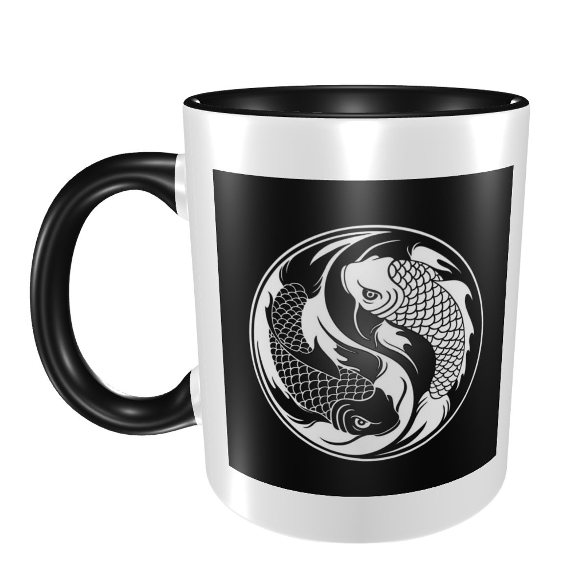 Schwarz-weiße Yin Yang Koi-Fis – Coffee Tea Yin Yang Bewertung und Preis