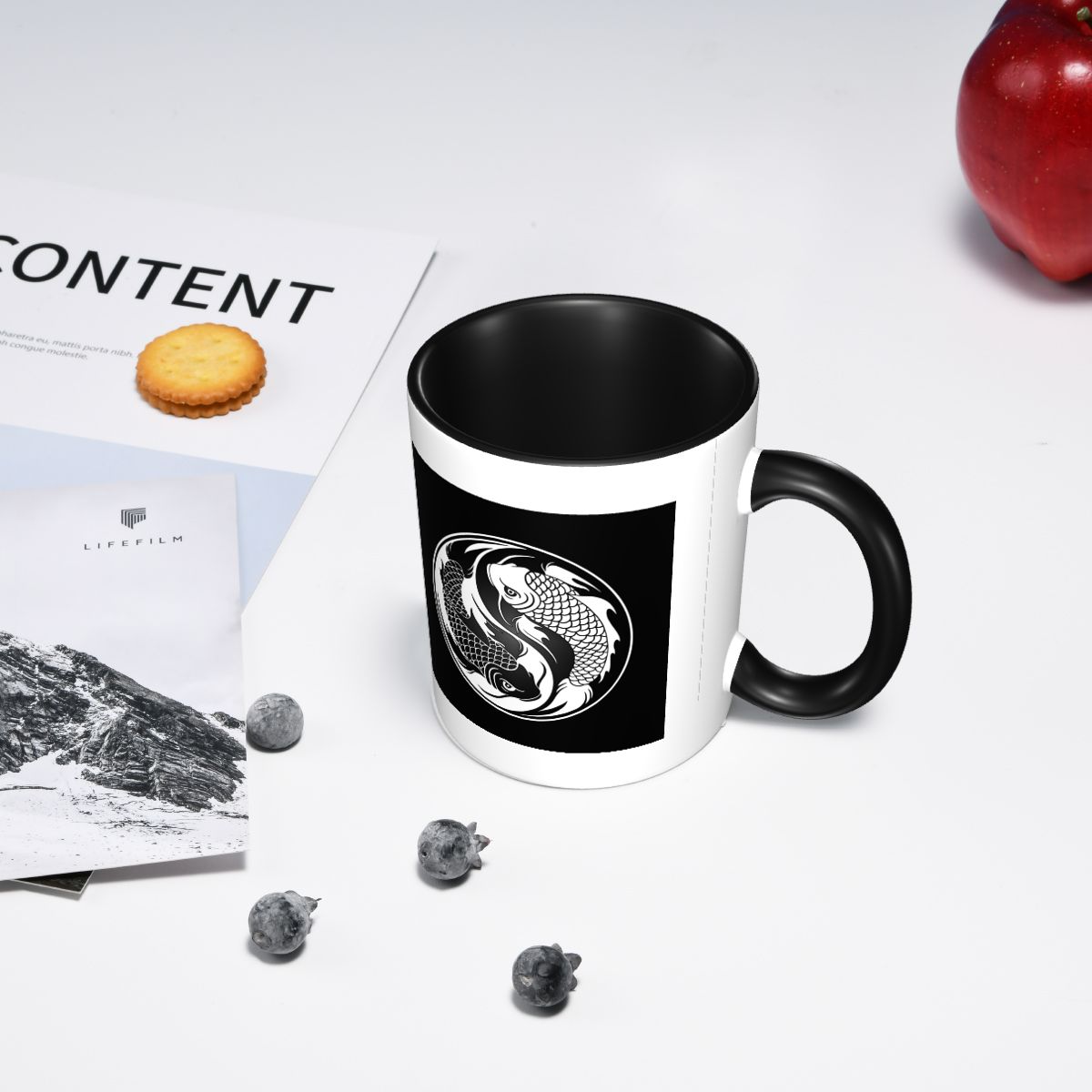 Schwarz-weiße Yin Yang Koi-Fis – Coffee Tea Yin Yang Bewertung und Preis
