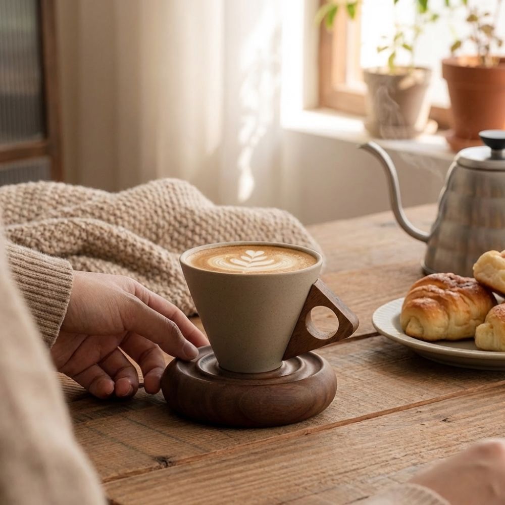 Grobe Keramik-Dreieckstasse im – Coffee Tea Stand Bewertung und Preis